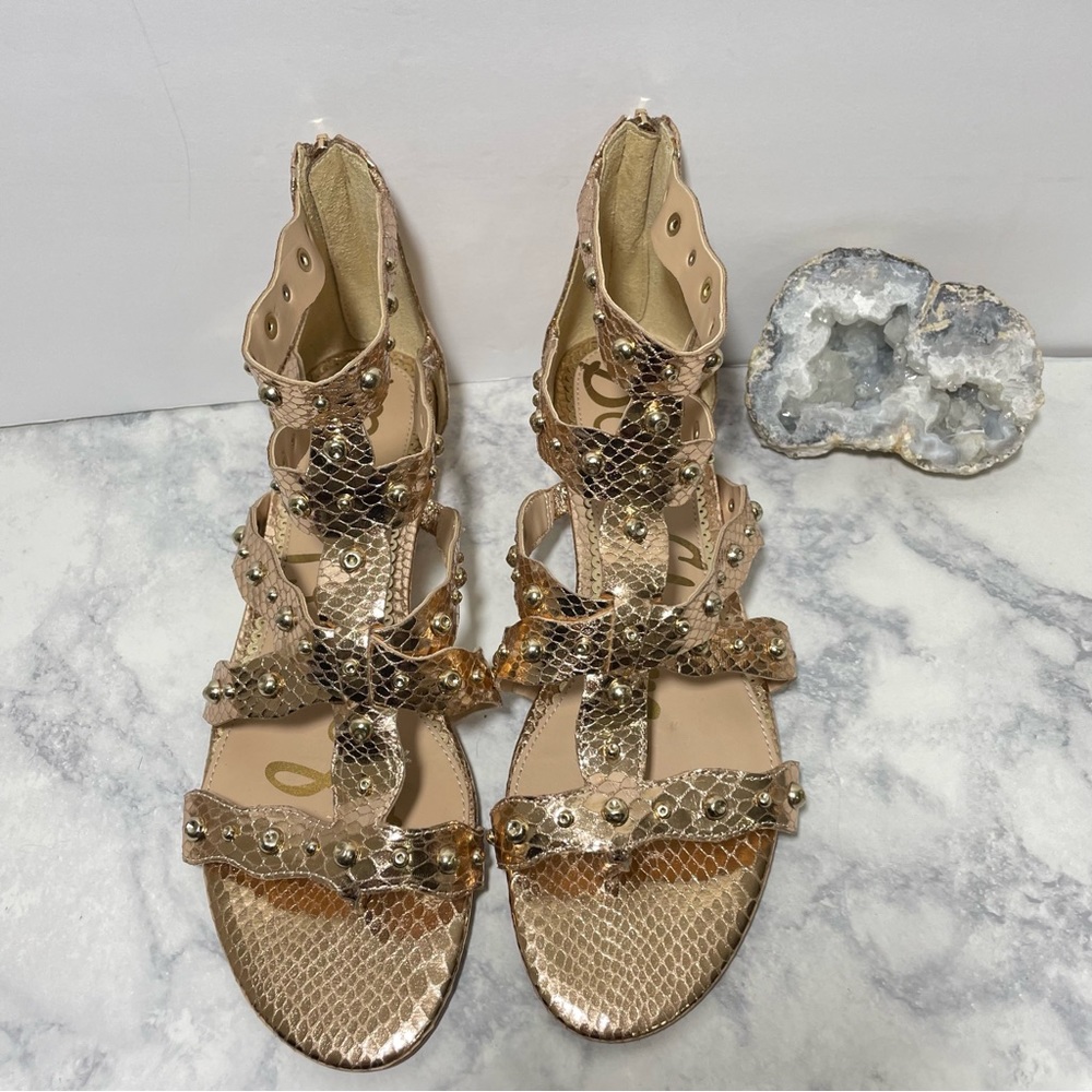 Sam Edelman Gold Studded Strappy Gladiator Sandal